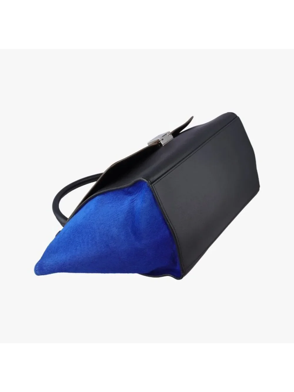 Celine Trapeze Black Brown Blue Calf Hair Shoulder